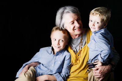 Grandmother with Grandson Cheerful Portrait