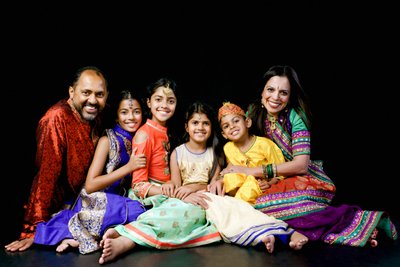 Colourful Family Portrait in Traditional Indian Attire