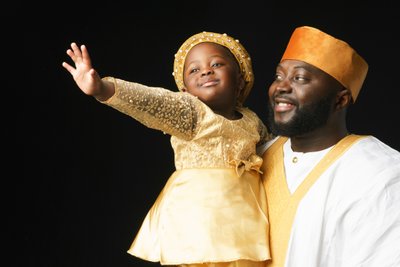 Father and Daughter in Traditional African Attire