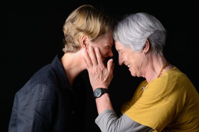 Joyful Mother and Daughter Generational Portrait