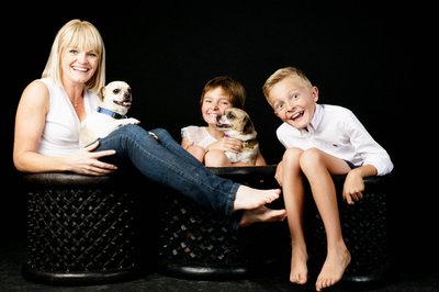 Playful Family Portrait with Dogs