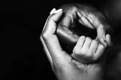 Newborn Grasp Close-Up Portrait