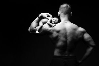 Father’s Strength Newborn Portrait