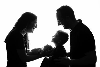 Family Silhouette Newborn Portrait