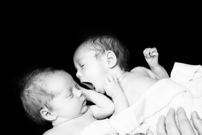 Adorable Twins: Newborn Yawn and Bond