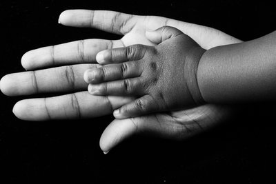 Symbolic Generational Hands in Black and White
