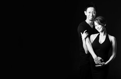 Elegant Studio Maternity Portrait with Partner