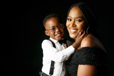 Glamorous Mum and Her Dapper Young Son