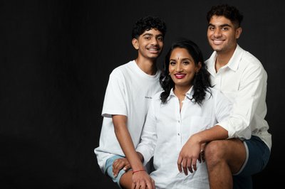 Portrait of Mum With Teenage Sons