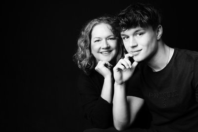 Contemplative Mother and Son Portrait