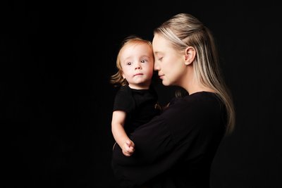 Mother and baby studio portrait in Johannesburg