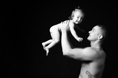 Father and baby portrait in Johannesburg