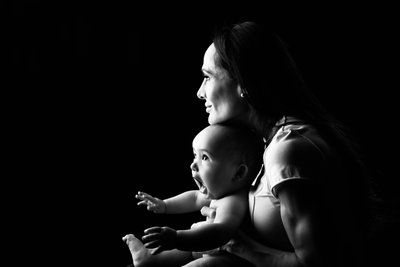 Mother and baby profile portrait in Johannesburg