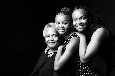 Three generations in black and white