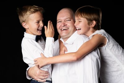 Father with Children Portrait