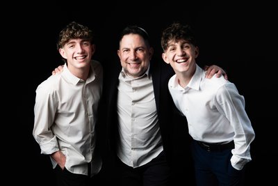 Father with Sons Studio Portrait