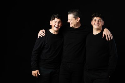 Father with Teen Sons Portrait