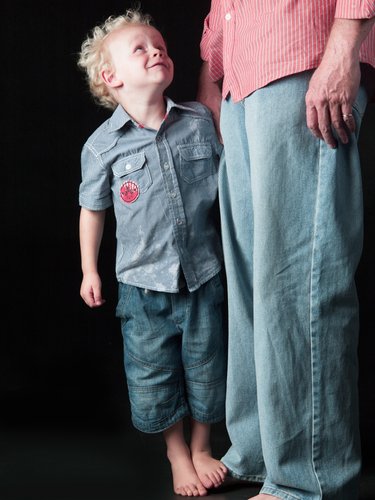 Boy Standing Dads Toes