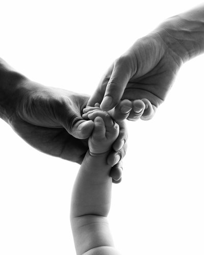 Family Hands Newborn Connection