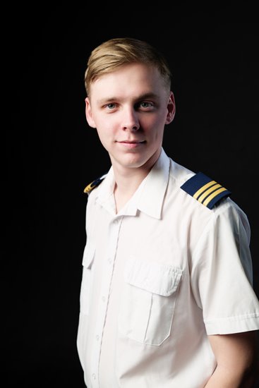 Aspiring Pilot in Crisp Uniform Portrait