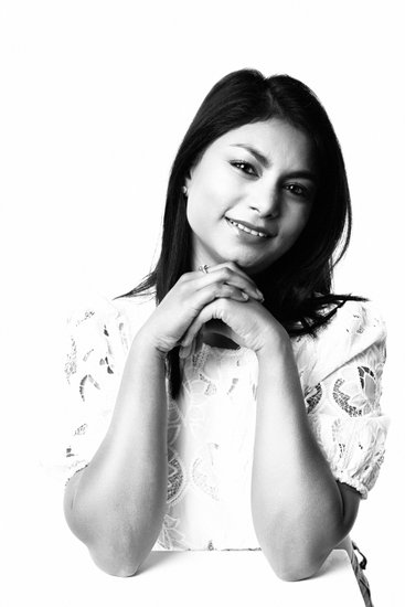 Elegant Black-and-White Portrait in Lace