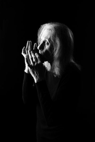 Artistic Black-and-White Musician Portrait