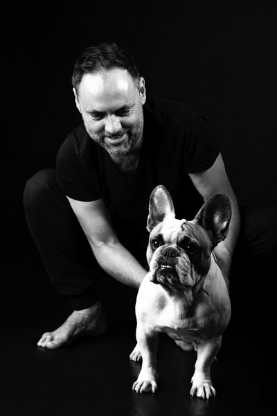 Frenchie Bulldog With Man