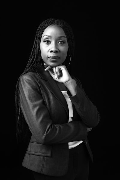 Powerful Black and White Executive Headshot