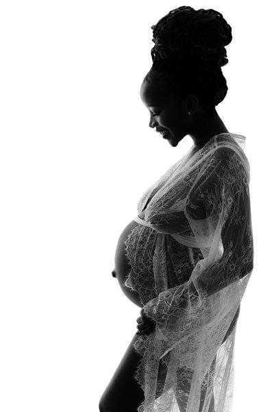 Graceful Maternity Silhouette in Lace