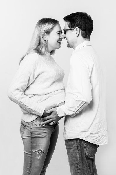 Maternity Studio Shot: Couple's Love and Anticipation