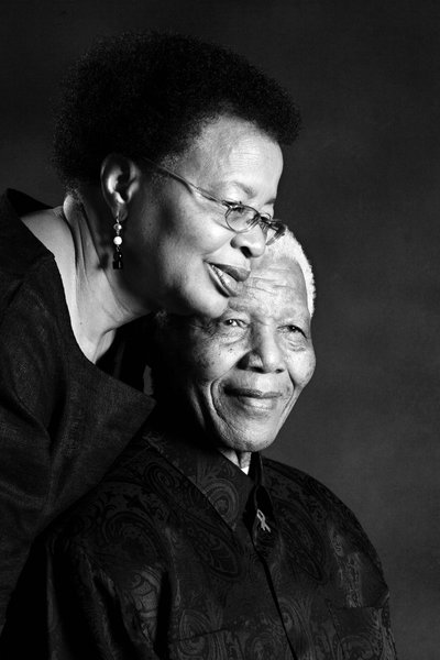 Iconic Portrait of Nelson Mandela and Graça Machel