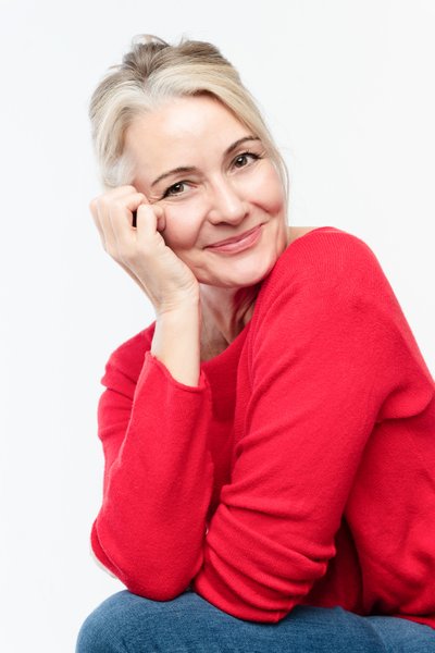 Author Portrait in Red Sweater