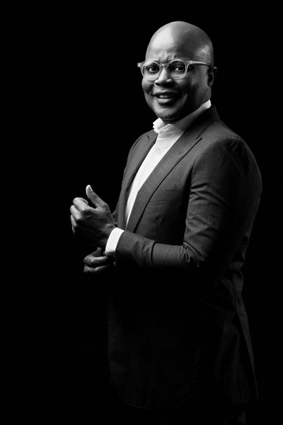 Black-and-White Portrait of Business Executive
