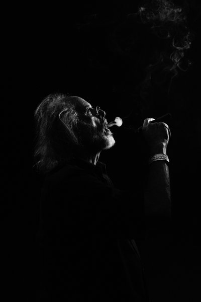 Patrick Mavros Silhouette Portrait with Cigar