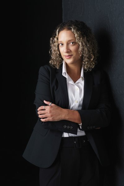 Professional Portrait of a Woman in a Black Suit