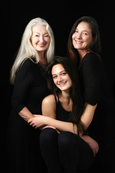 Radiant Three-Generations Mother and Daughter Portrait