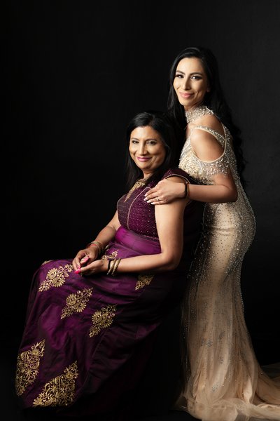 Elegant Mother and Daughter Cultural Portrait