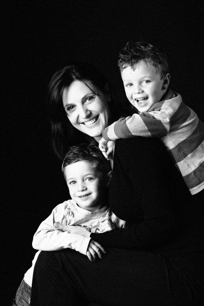 Mother with Two Laughing Sons