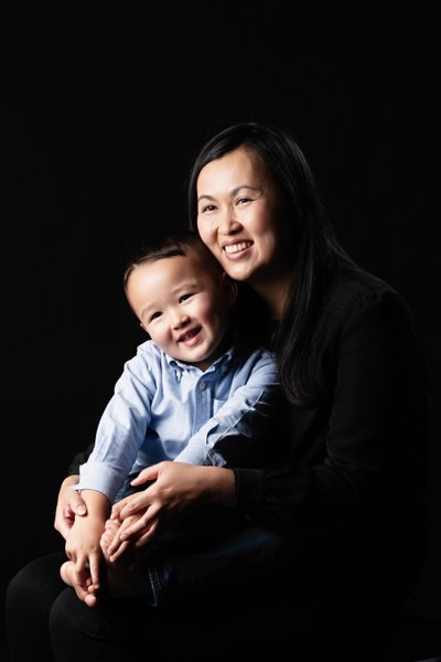 Mum and Son Sharing a Radiant Smile Together