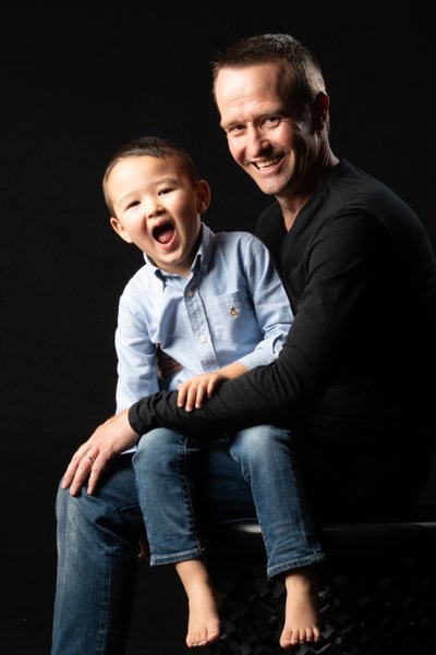 Father and Son Laughing Portrait