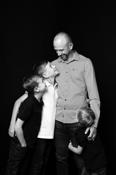 Father with Children Portrait