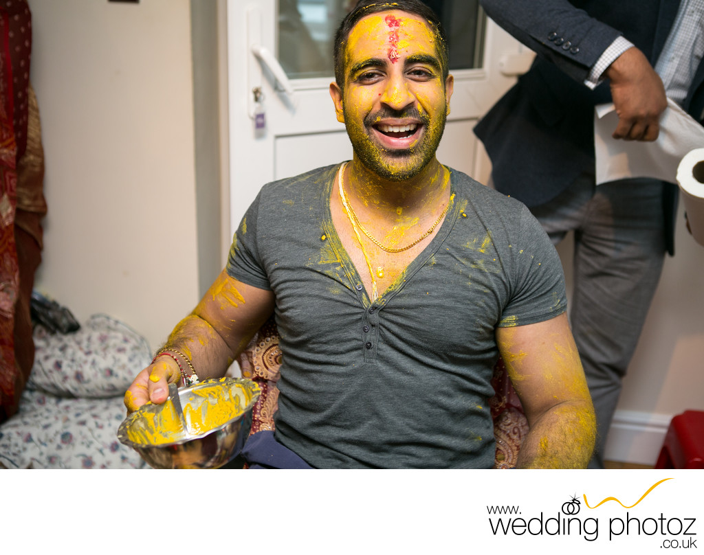 Pithi (turmeric) Ceremony on Indian Groom