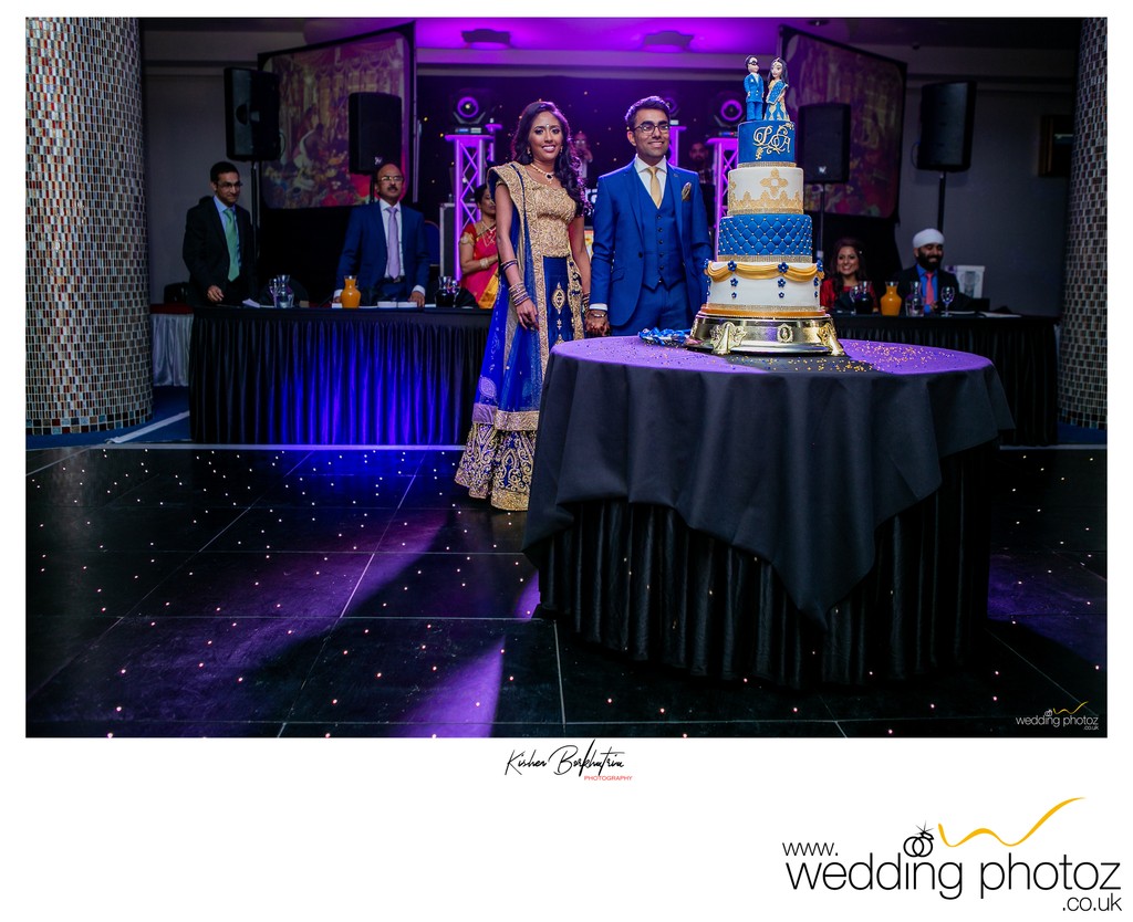 Indian wedding cake reception photography