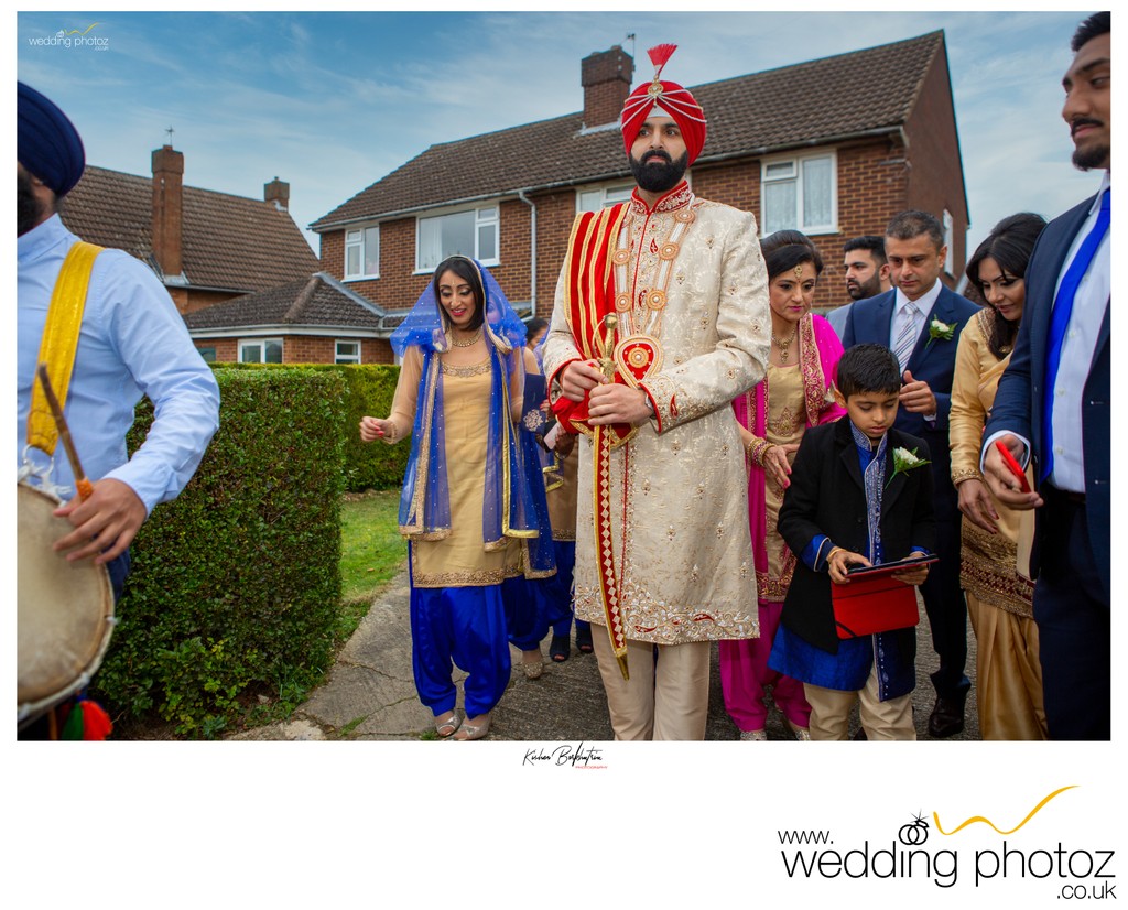 Sikh wedding baraat photographer london watford uk