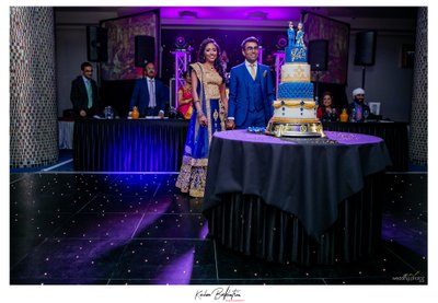 Indian wedding cake reception photography