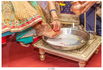 Ganjesh Pooja on Bride's feet