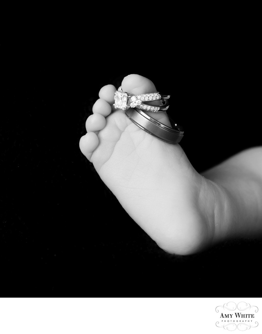 Photography Cedar Rapids Newborn Toes and Wedding Ring