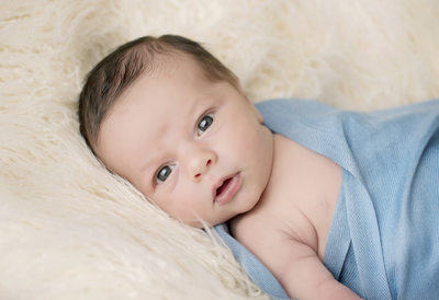 Wide Awake Newborn/ Cedar Rapids Baby Photographer