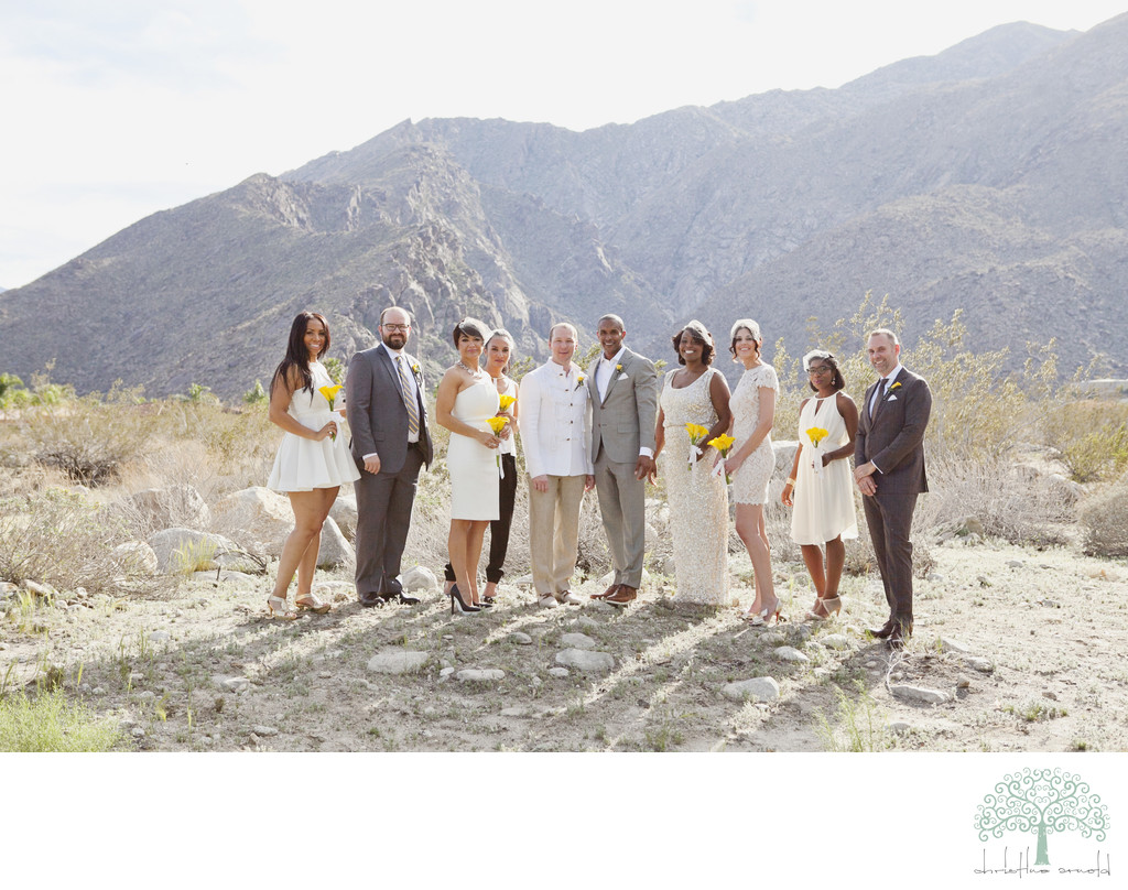 Sexy desert wedding party photographs Palm Springs