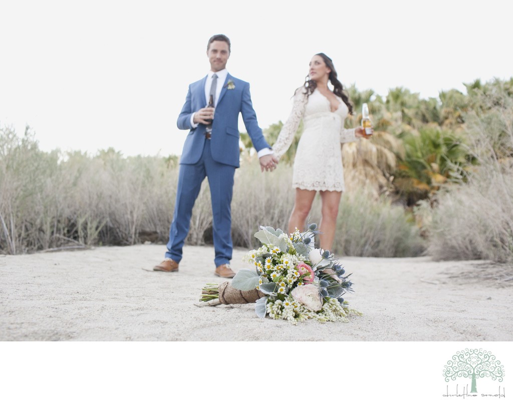 Palm Springs Bouquet and Beer Wedding Photographer